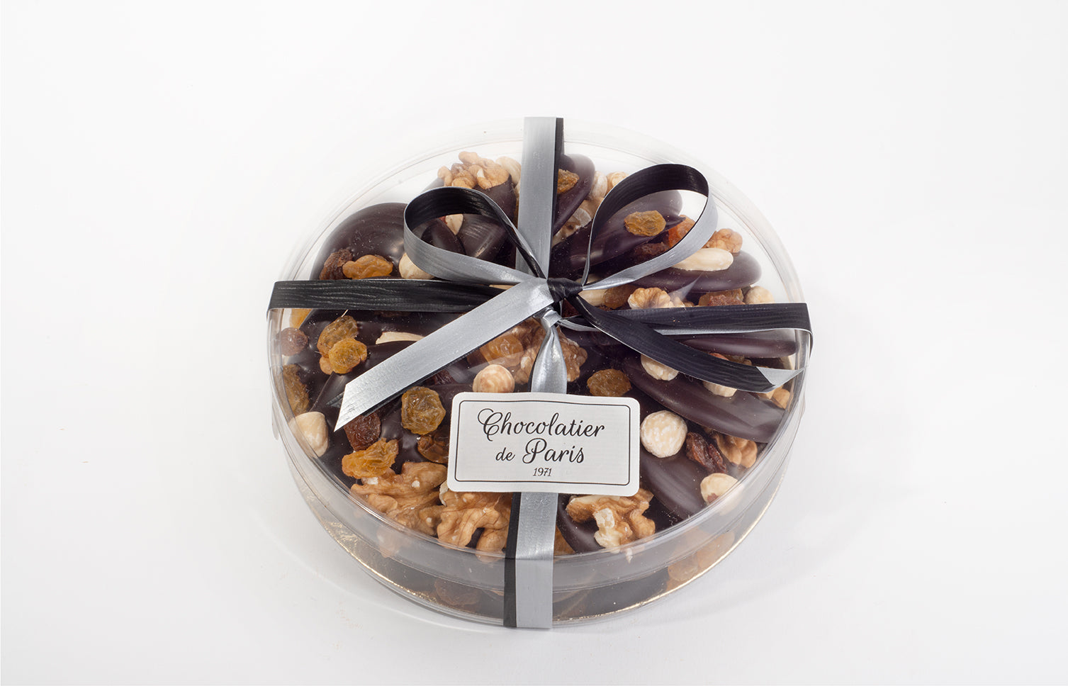 Boule de Noël Mendiants, cadeau en chocolat pour entreprise Paris
